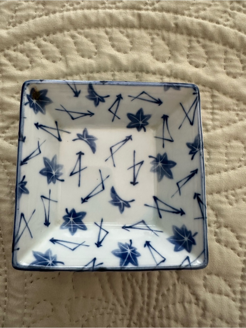 Japanese Porcelain 4” Square Soy Sauce Dipping Dish